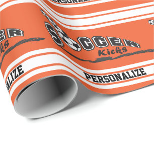 Orange personifizieren Fußball Geschenkpapier