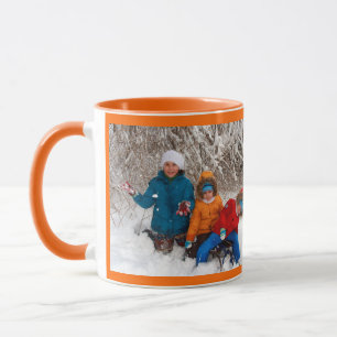 Orange Personnaliser Modèle photo Cadeau Mug Café