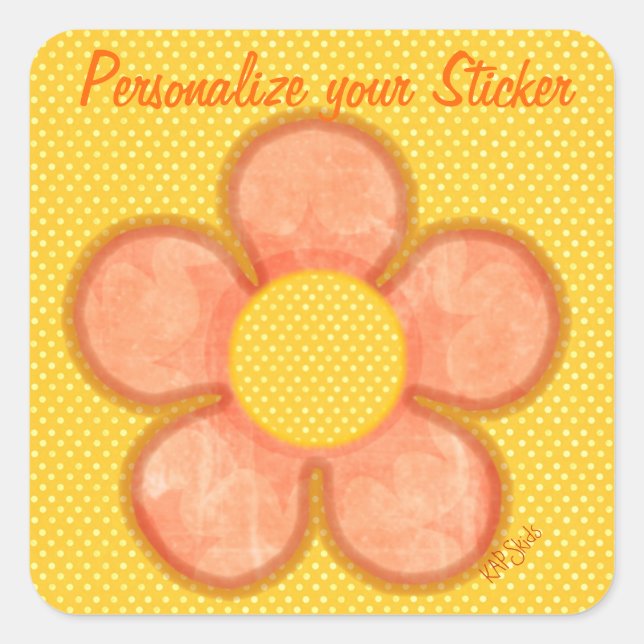 Orange Petals Blume Quadratischer Aufkleber (Vorderseite)