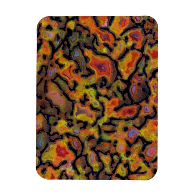 Orange Petrified Dinosaur Bone Magnet (Vertikal)