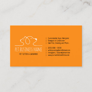 Orange Petsitter Hund und Katze Logo tierärztlich Visitenkarte