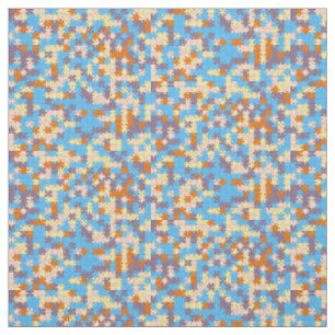 Orange, Pfirsich, Gelb, Blau, Lila Puzzletyp Stoff