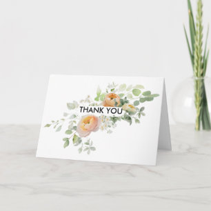 Orange Pfirsich Tulpen Dankeskarten gefaltet Dankeskarte