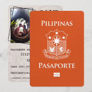 Orange Philippinen Reisepass Save The Date