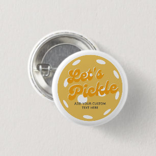 Orange Pickleball: Personalisierter Text anheften Button