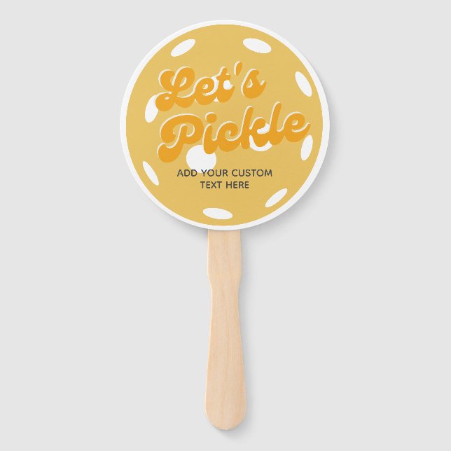 Orange Pickleball: Personalisierter Text anheften Fächer (Vorderseite)