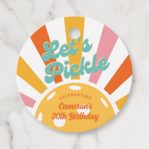 Orange Pickleball: Personalisierter Text anheften Geschenkanhänger