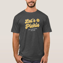 Orange Pickleball: Personalisierter Text anheften T-Shirt