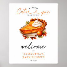 Orange Pie Pumpkin Fall Baby Dusche Begrüßungszeic