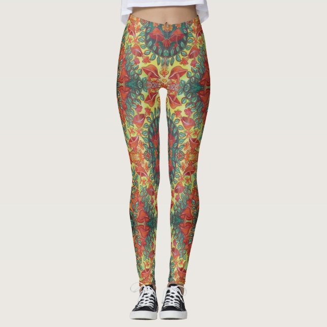 orange Pilz-Leggings Leggings (Vorderseite)