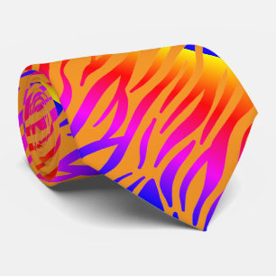 Orange Pink Abstrakt Zebra Streifen Muster Geschen Krawatte