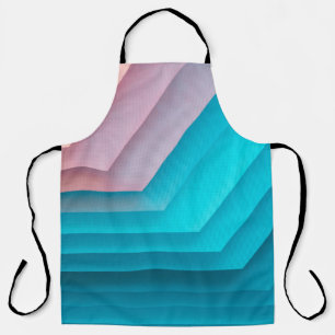 Orange, pink, and teal illustration schürze