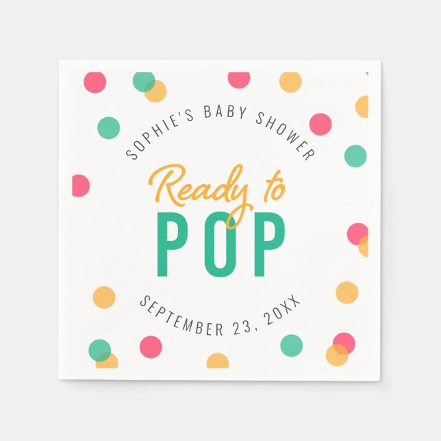 Orange Pink Aquamarin Confetti Bereit zum Pop Kind Serviette (Vorderseite)