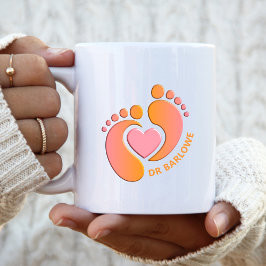 Orange Pink Baby Feet Herz Tasse