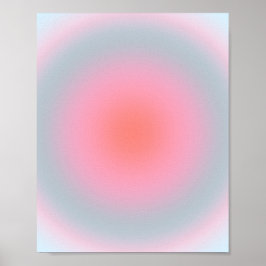 Orange Pink Blue Gradient Pastell Abstrakt Gradien Poster