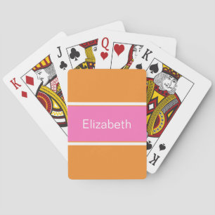 Orange Pink Custom Personalisiert Mit Monogramm Spielkarten