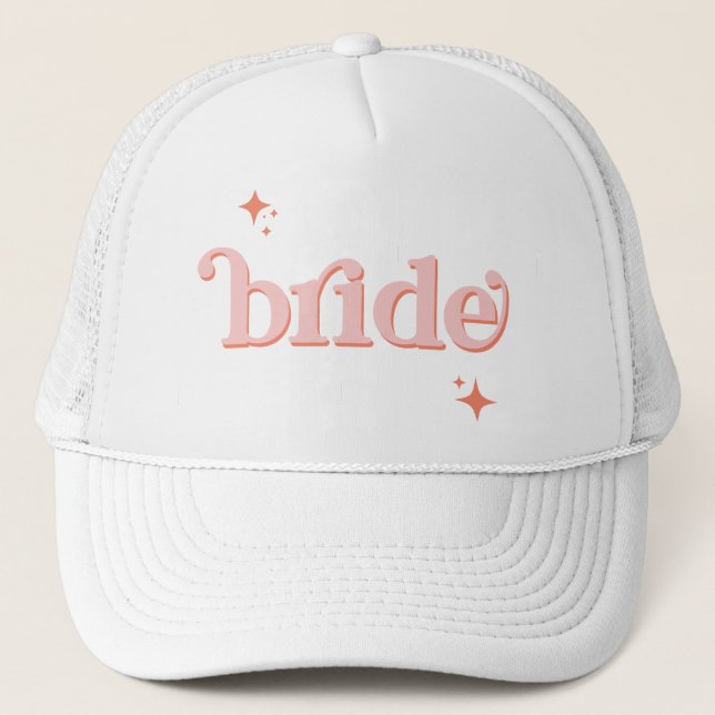 Orange PINK Disco Bridge Brautparty hen DO Shirt Truckerkappe (Vorderseite)