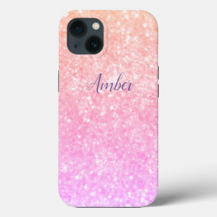 Orange Pink Glitzer Elegant Personalisiert Case-Mate iPhone Hülle