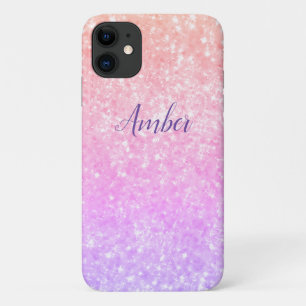 Orange Pink Glitzer Elegant Personalisiert Case-Mate iPhone Hülle