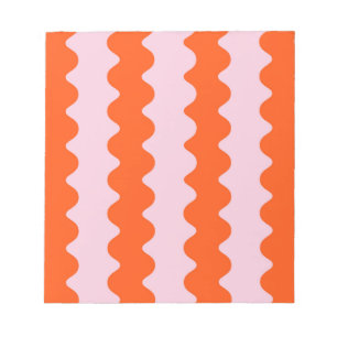 Orange Pink Groovy Stripe Minimalistischer Frühlin Notizblock