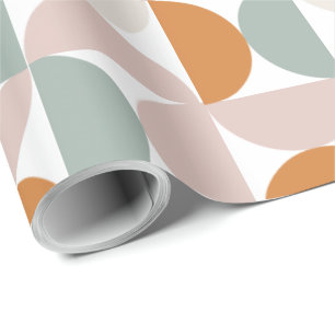 Orange Pink Grün Moderne geometrische Dekupage Geschenkpapier