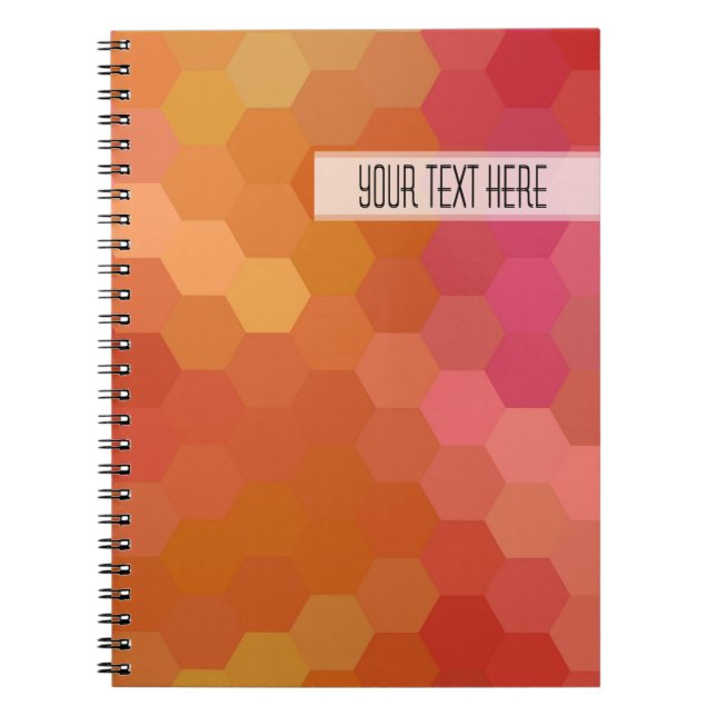 Orange Pink Hexagon Nahtloses Muster Notizblock (Vorderseite)