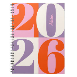 Orange Pink Lila Fette Jahresfarbe Farbblock Notizblock