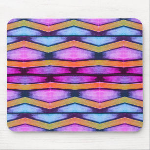 Orange, Pink, Lila und Blau Chevron Mousepad