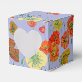 Orange Pink Poppy Floral Geburtstagskuchen Gefälli Geschenkschachtel