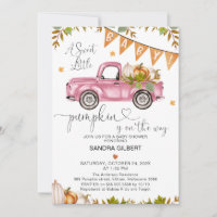 Orange Pink Pumpkin Truck mit Herz-Baby-Dusche