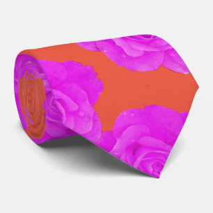 Orange Pink Purpur Blumen-Rosé Moderne Geschenk Fa Krawatte