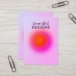 Orange Pink Red Calligraphy Earring Display Card Visitenkarte