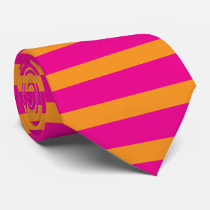 Orange-Pink-Streifen-Muster Hot Pink Farbig Krawatte