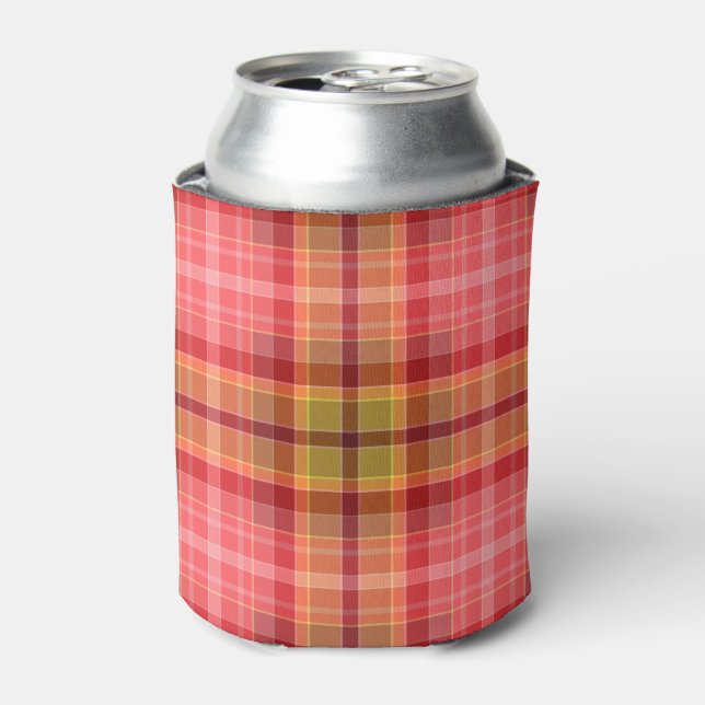 Orange Pink Tartan Dosenkühler (Kanne Vorderseite)
