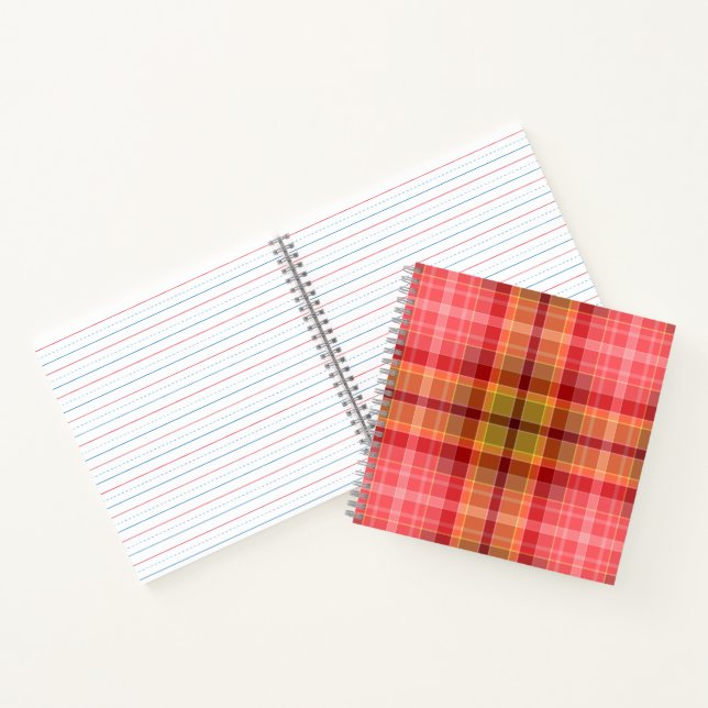 Orange Pink Tartan Notizbuch (Innenseite)