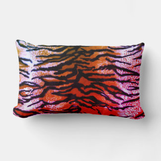 Orange & Pink Tiger Print Lumbar Theke Kissen
