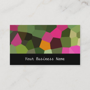 Orange, Pinks, grüne, schwarze Abstrakte Visitenka Visitenkarte
