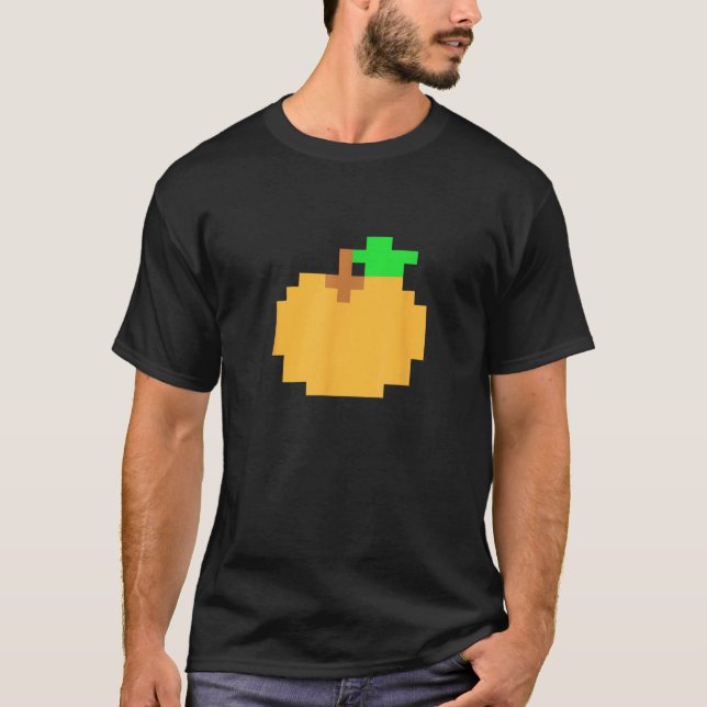 Orange Pixel 8 bit Arcade Video Game Matching Cost T-Shirt (Vorderseite)