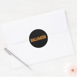 Orange Plaid Halloween Bat Runder Aufkleber