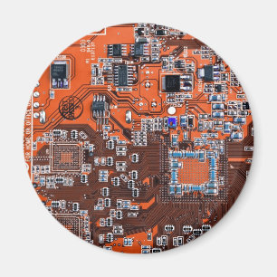 Orange-Platine für Computergeek-Schaltkreise Magnet