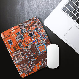 Orange-Platine für Computergeek-Schaltkreise Mousepad