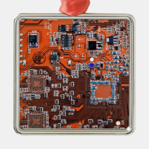 Orange-Platine für Computergeek-Schaltkreise Ornament Aus Metall