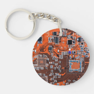 Orange-Platine für Computergeek-Schaltkreise Schlüsselanhänger