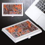 Orange-Platine für Computergeek-Schaltkreise Visitenkarten Dose<br><div class="desc">Suchen Sie Geschenke für Computerfreaks? Dieses hier ist für die Gek in uns allen. PC-Geek-Schaltkarte</div>