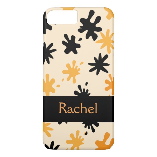 Orange Platsch Attack Personalisiertes iPhone 7 Case-Mate iPhone Hülle (Rückseite)
