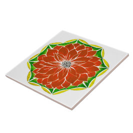 ORANGE POINSETTIA Entwurf Fliese