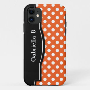 Orange Polka Dot Black Frame iPhone 5 Fall title_seo2