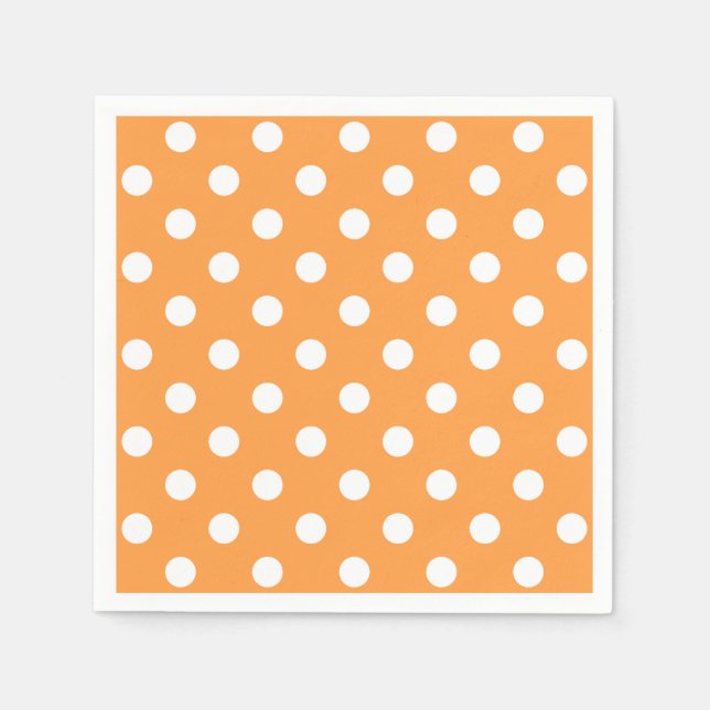 Orange Polka Dot Pattern Serviette (Vorderseite)