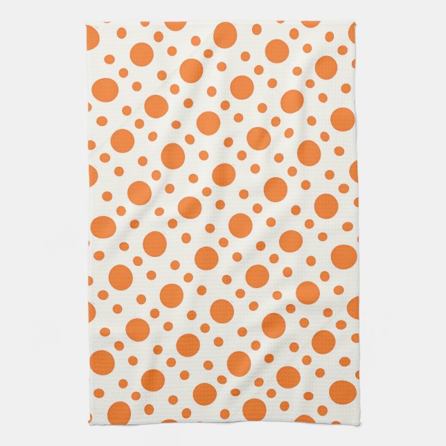 Orange Polka Dot Retro Design Küchentücher (Vertikal)