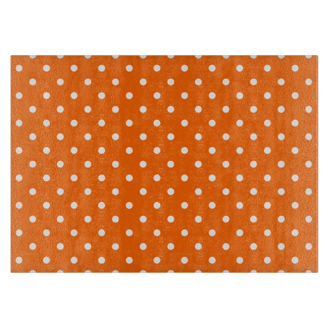 Orange Polka Dots Cutting Board Schneidebrett (Vorderseite)